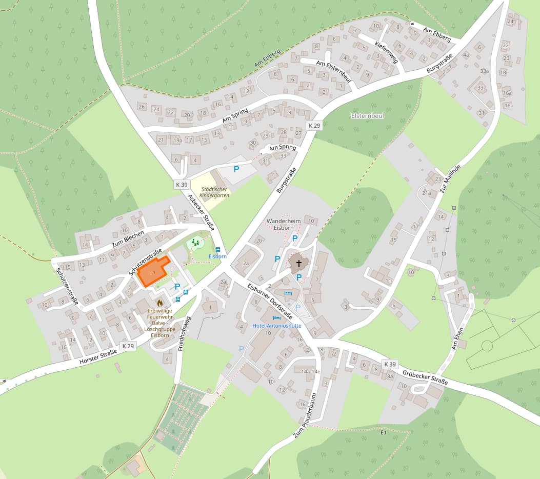 Lageplan der Schützenhalle Eisborn auf OpenStreetMap
